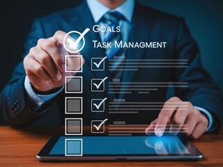 Effective task management with digital checklist on tablet for success