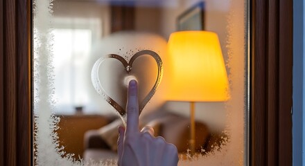 Warm glowing lamp reflected in a decorative mirror with a soft focus background