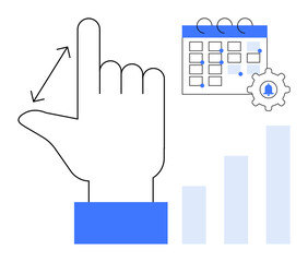Gesture control. Gesture control integrates with scheduling and analytics. Gesture control streamlines workflow management and productivity. Ideal for apps, automation, UX design, project management
