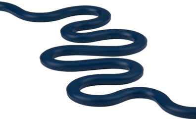 Blue zigzag pipe on white background. Abstract industry concept for presentations, design projects, or manufacturing themes in business or technology.