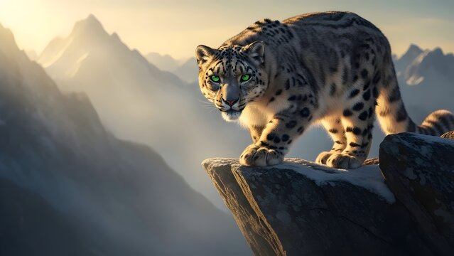 Snow Leopard at Dawn