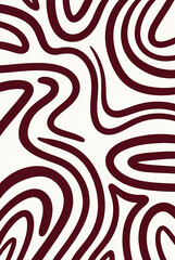 Abstract wavy dark red lines on white for backgrounds, graphic designs, invitations, banners, textiles, packaging, and stationery. Versatile and dynamic.