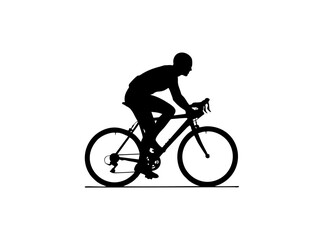 silhouette of a man riding a bike
