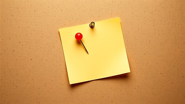 A single note pinned to a corkboard, highlighted by soft lighting against a clean white background.