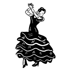 Naklejka premium Flamenco dancer clapping graphic