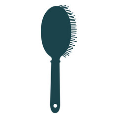 Hair brush rear view silhouette