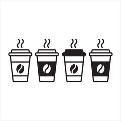 coffee cup paper icon collection
