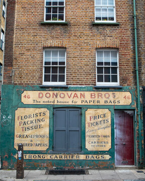 Donovan Bros Vintage Shop Exterior on Crispin Street in London, UK