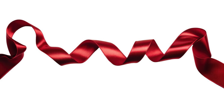 PNG Elegant red ribbon on white - Powered by Adobe