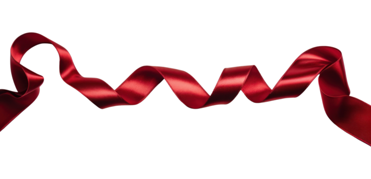 PNG Elegant red ribbon on white