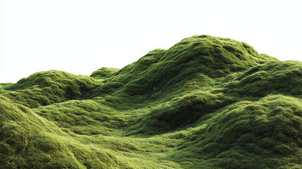 A mesmerizing verdant landscape of undulating hills covered in lush greenery, evoking a sense of tranquility. The image presents a refreshing natural view