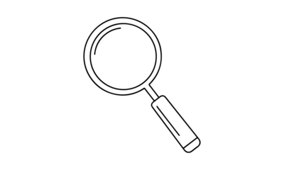 magnifying glass on white background