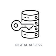 Digital access icon with key and server stack