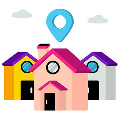 Editable design icon of home location