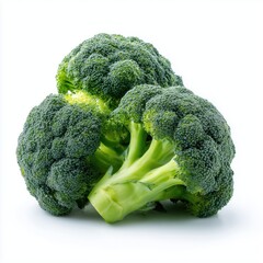 Fresh and Vibrant Broccoli on a White Background for Healthy Cooking