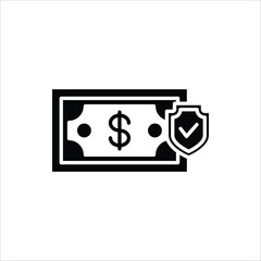 Wealth Protection icon. Assets protection icon. Financial protection symbol for web design. Isolated on white background.