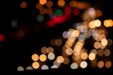 De-focused Christmas lights background in Christmas night light