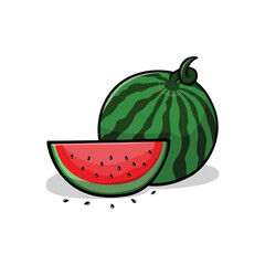 Sweet Watermelon and a Juicy Slice