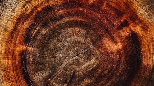 A detailed cross-section of a tree stump, highlighting natural wood grain and age rings in even lighting. gardening catalogs.