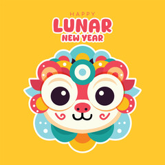 Chinese New Year with cute lion Barong sai dance images, traditional Chinese culture