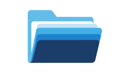 Blue File Folder Icon Illustration &ndash; Digital Document Storage Directory Symbol