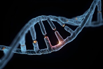 dna strand on blue background