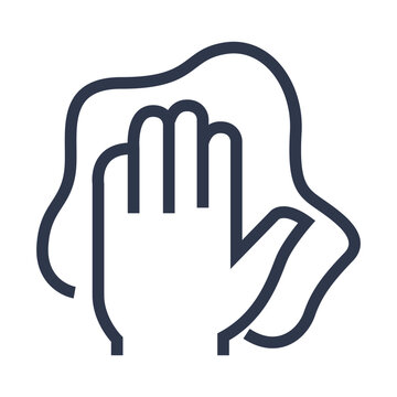 Wiping hand icon