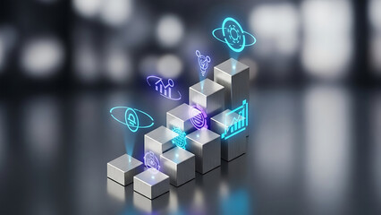 Technological business growth and data visualization