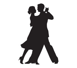  Elegant silhouette of a couple dancing together in formal attire