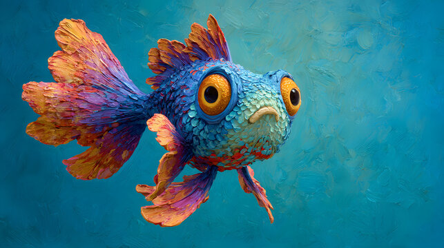 Un poisson sur un fond bleu pour le poisson d'avril