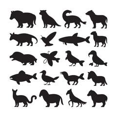 Animal icon vector silhouette