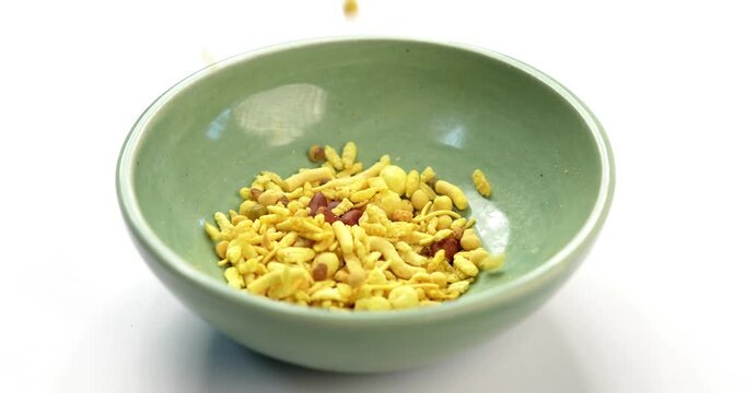 Bombay mix or Chanachur or Chiwda or farsan also known as khatta meetha chivda is an Indian snack mix, popular tea-time food from India