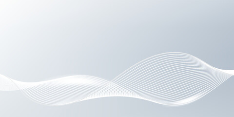 White Abstract Wave Lines on Gradient Background