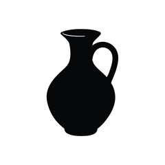 Classic Pitcher Jug Vase Ceramic Vessel with Handle for Serving Liquids and Flowers