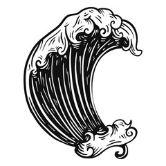 Wave black and white