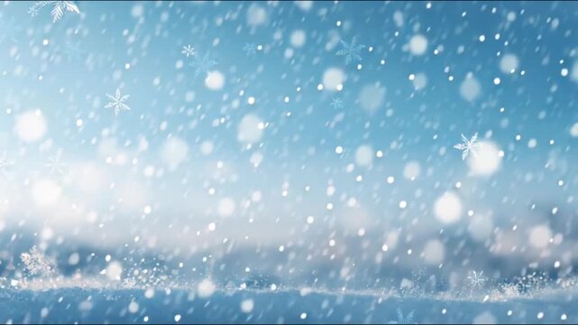Snow falling heavily in a winter landscape on a cold day. Perfect for winterthemed designs, holiday cards, and seasonal marketing materials.