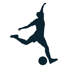 Male silhouette soccer player © Vexels