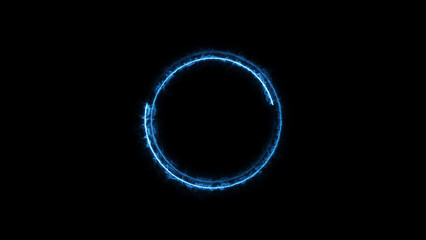 Fototapeta premium Glowing blue circle frame background illustration. 