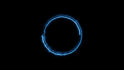 Fototapeta premium Glowing blue circle frame background illustration. 