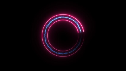 Glowing blue circle frame background illustration.	
