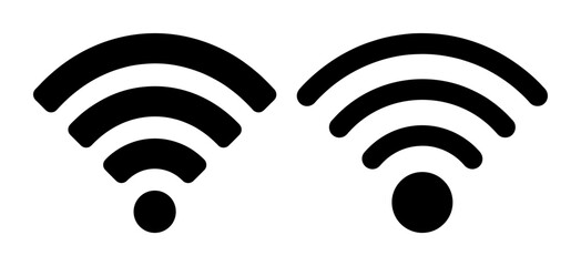 Two wifi signal icons simple flat vector design element for web and mobile apps isolated on white background