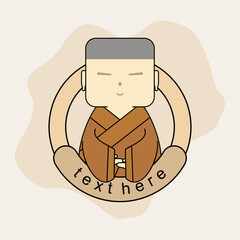 Cartoon illustration of monk. Vector illustration. EPS 10.