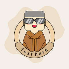 Cartoon illustration of monk. Vector illustration. EPS 10.
