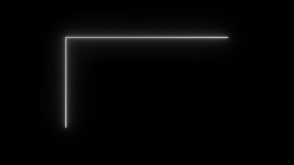 4k Abstract neon glowing frame rectangle illustration in cyan and blue color 4k illustration. neon Rectangle icon illustration. on a black background.	