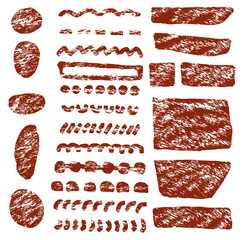 Straight thick vector lines. Red hand drawn brushstroke text boxes. Rough grunge thick gouache paint texture. Sketchy ink rectangle textboxes