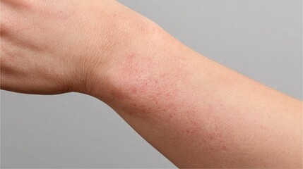 Close-up of redness on hand