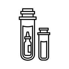 Science Lab Test Tubes and Medical Vials Icon