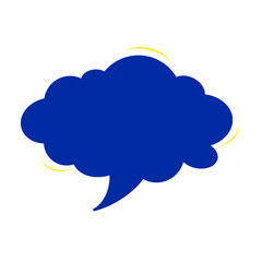 Obraz premium 【Speech Bubble Icons】Yellow Cloud Speech Bubble Icon / 黄色い雲型ふきだしアイコン 