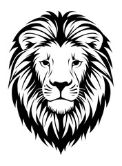 Obraz premium PNG Lion face linear illustration wildlife animal.