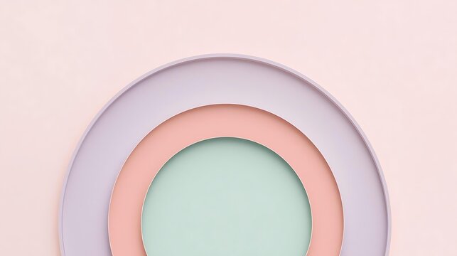 Abstract background of layered paper art featuring concentric arches in soft pastel colors.